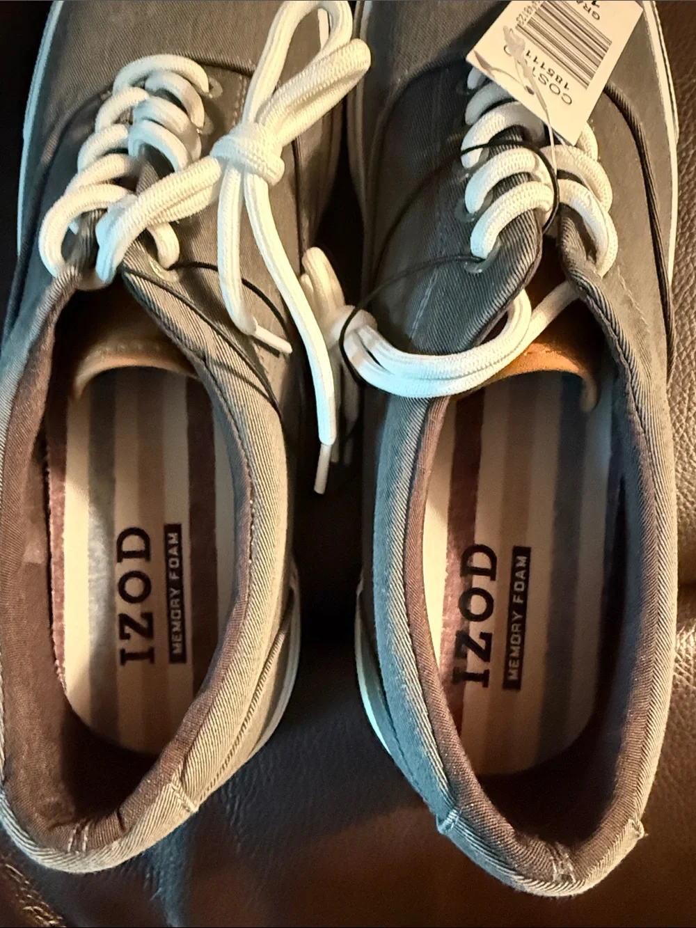 Izod Rangley Gray Canvas Low-Top Lace-Up Sneakers